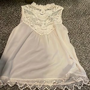 White Lacy tank top
